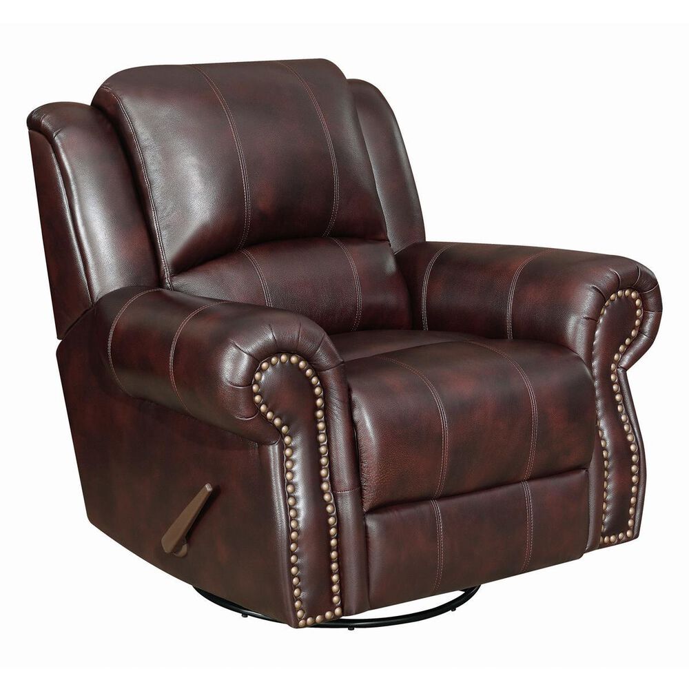 Pacific Landing Sir Rawlinson Swivel Rocker Recliner in Tobacco, , large