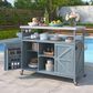 HOMLUX 50" Outdoor Kitchen Island in Grey Blue and Stainless Steel, , large