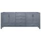 Lexora Home Jacques 80" Double Bathroom Vanity in Dark Grey with 2 cm White Cultured Marble Top and Rectangular Sinks, , large