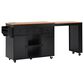 HOMLUX 86" Kitchen Island with Extendable Dining Table in Black, , large