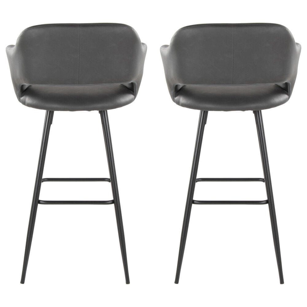 Lumisource Margarite Barstool with Grey Cushion in Black &#40;Set of 2&#41;, , large