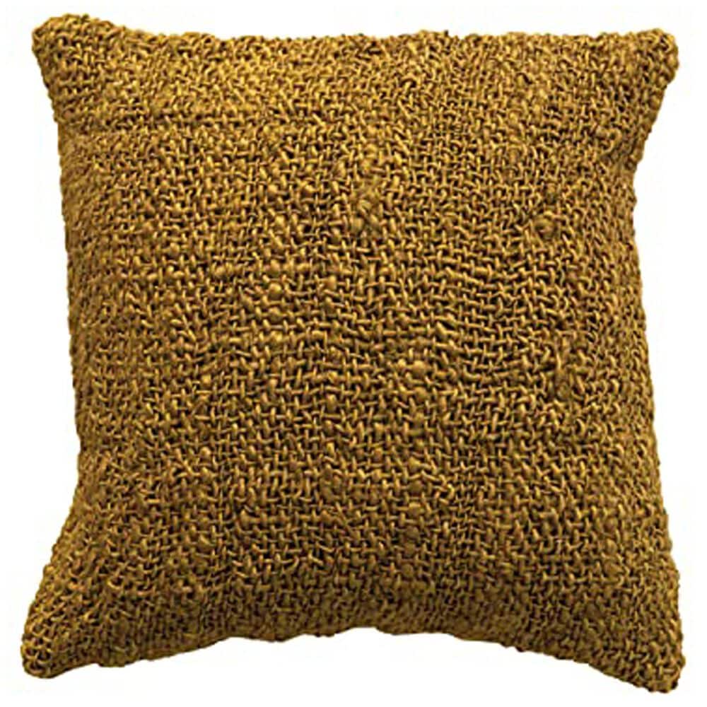 Teak Interiors 20" x 20" Woven Cotton and Jute Throw Pillow in Green, , large