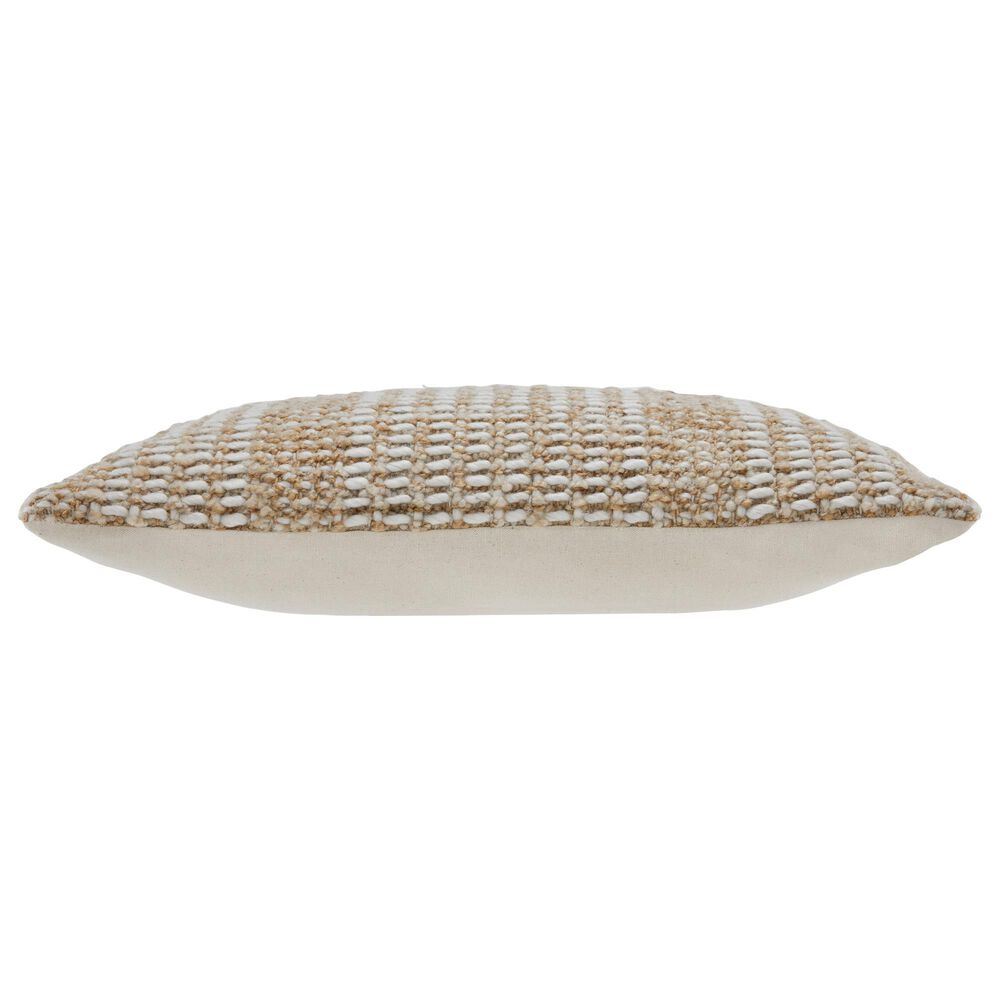 Ashley Hathby 14&quot; x 22&quot; Lumbar Throw Pillow in Tan and White, , large