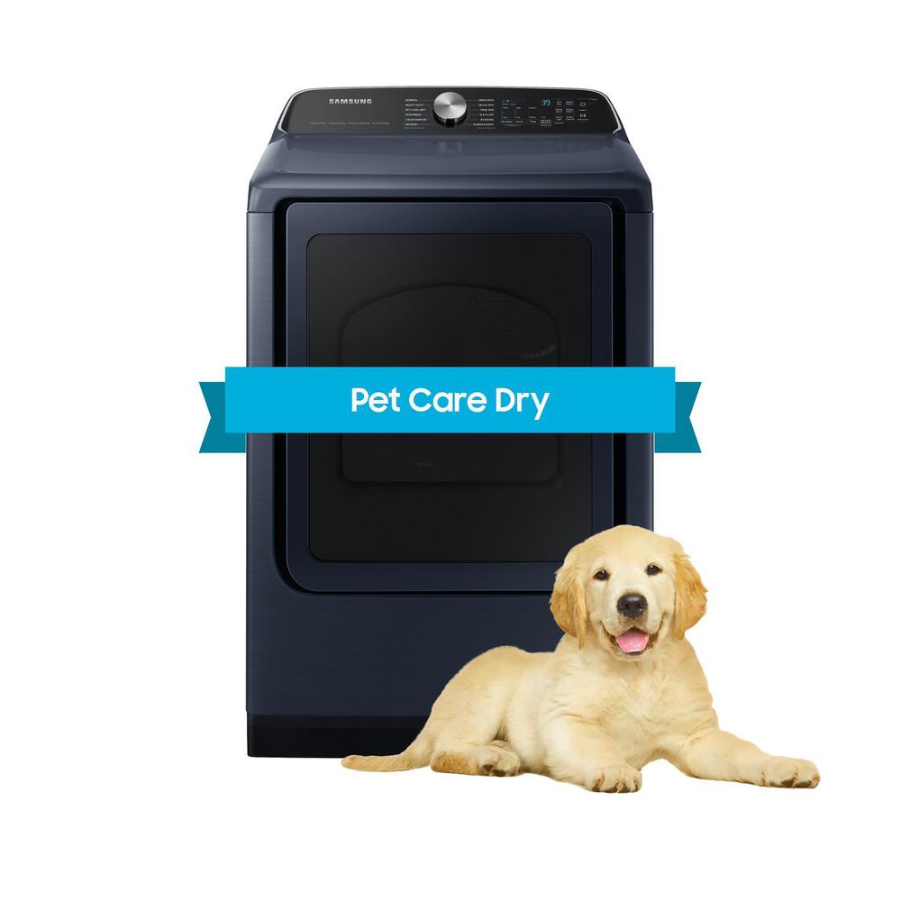 Samsung 7.4 cu. ft. Smart Gas Dryer with Pet Care Dry and Steam Sanitize+ in Brushed Navy, , large