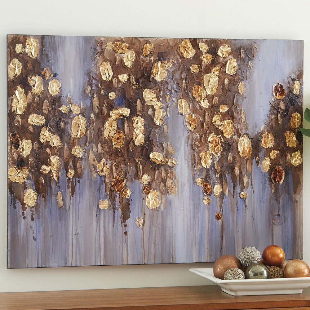 Signature Design by Ashley Donier Abstract Wall Art in Blue and Gold, , large