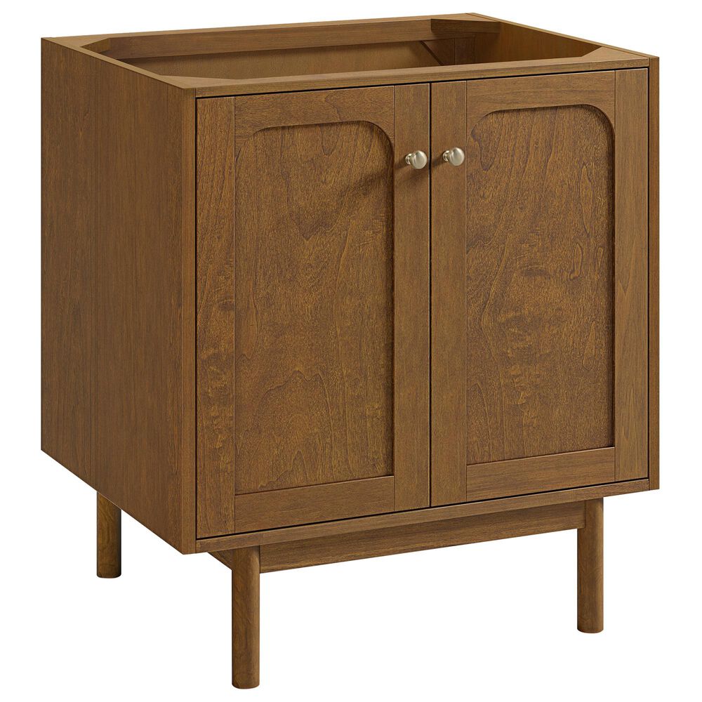 James Martin Laurent 30" Single Bathroom Vanity in Honey Oak with 3 cm Charcoal Soapstone Silestone Top and Rectangular Sink, , large