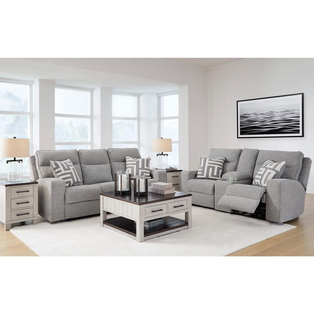 Ashley Biscoe Power Reclining Loveseat in Pewter, , large