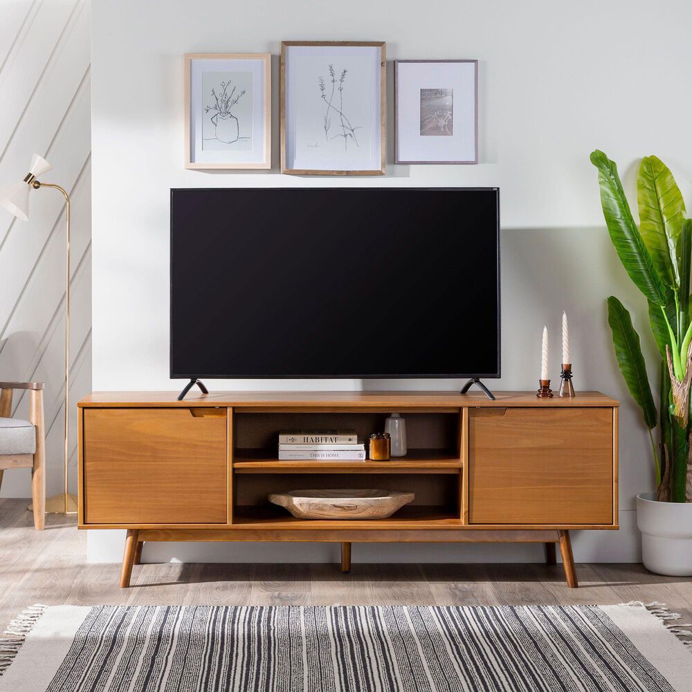 Walker Edison Adair 70" TV Stand in Caramel NFM