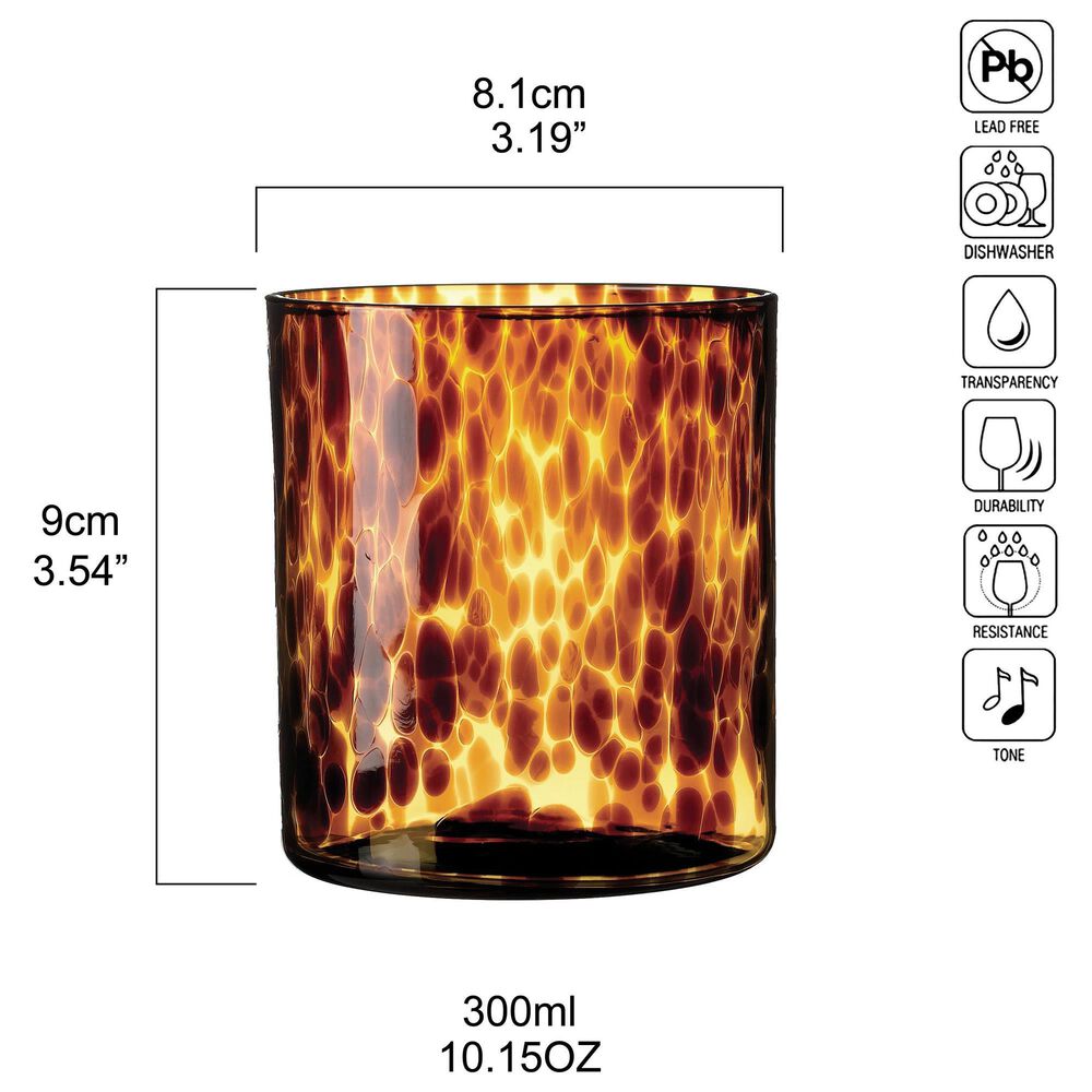 Gifts Plus 10.15 Oz Lowball Glass in Tortoise (Set of 4), , large