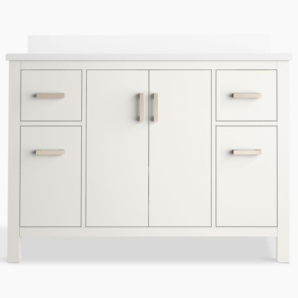 Kohler Kresla 48" Single Bathroom Vanity in White with 3 cm White Quartz Top and Rectangular Sink, , large