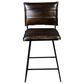 Porter Design Malin Swivel Counter Stool in Black Finish and Brown Top Grain Leather, , large