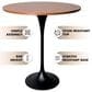Leisuremod LeisureMod Verve Collection Modern Bar Height Table Black Base with 36 Round Cognac Brown MDF Top, , large