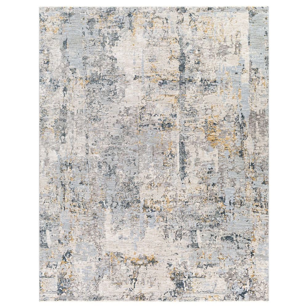 Surya Laila 6"7" Round Light Gray, Navy, Camel, Wheat and Charcoal Area Rug, , large
