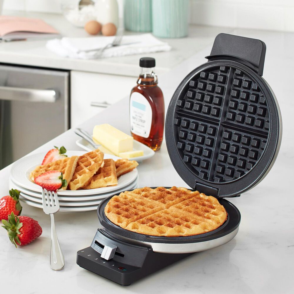 Cuisinart Round Classic Waffle Maker in Brushed Stainless Steel and Black, , large