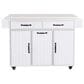 HOMLUX 44" Kitchen Island with Trash Can Storage Cabinet in White, , large