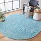 Safavieh Tulum 6"7" Round Turquoise and Ivory Area Rug, , large