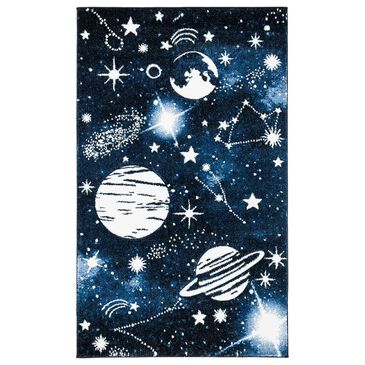 Safavieh Carousel 4" x 6" Dark Blue and Light Blue Kids Rug, , large