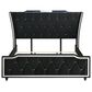 Pacific Landing Lorient 5 Piece King Wingback Bedroom Set with Flame Effect in Black Velvet, , large