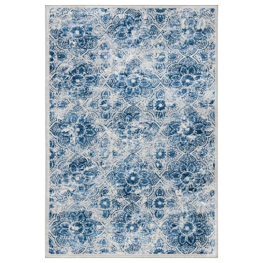 Safavieh Martha Stewart Floral 2" x 4" Cream and Blue Area Rug, , large