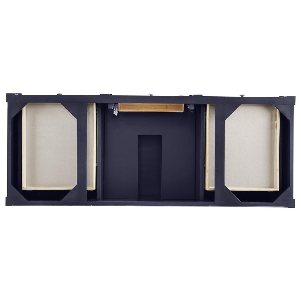 James Martin Vanities Brittany 60&quot; Single Bathroom Vanity in Victory Blue with 3 cm Carrara White Marble Top and Rectangle Sink, , large