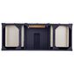 James Martin Vanities Brittany 60" Single Bathroom Vanity in Victory Blue with 3 cm Carrara White Marble Top and Rectangle Sink, , large