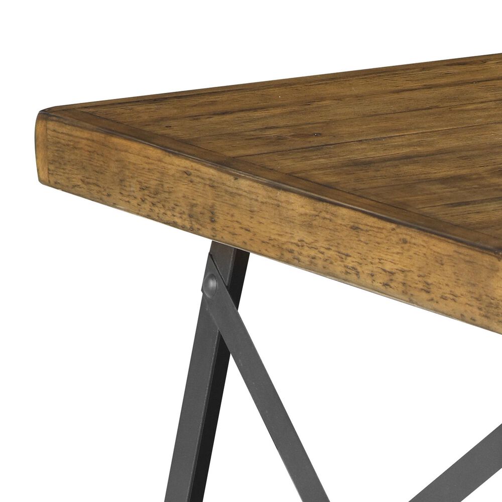 Golden Wave Furniture Chandler End Table in Pine Brown and Steel Gray, , large