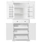 HOMLUX HOMLUX 71" Tall Kitchen Pantry Cabinet with 3 Pull Out Cabinet Organizers, Farmhouse Embossed Texture Storage Cabinet with 6 Door Shelves, 2 Drawers, Freestanding Cupboard for Kitchen, Dining Room White, , large