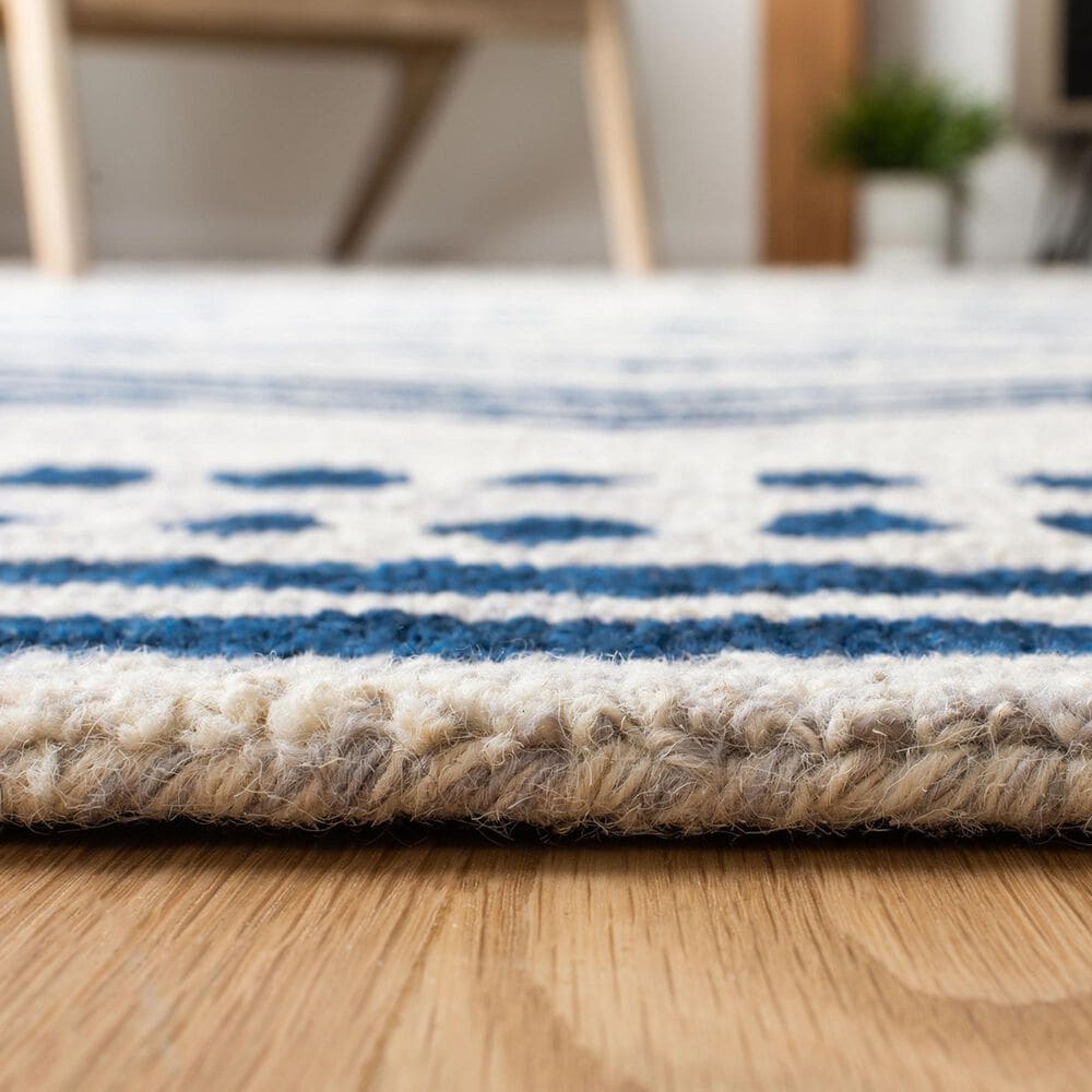 Safavieh Micro-Loop Southwestern 3&#39; x 5&#39; Ivory and Navy Area Rug, , large