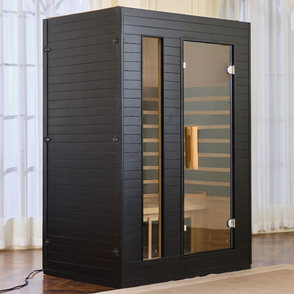 EZlife 2-Person Ultra-Low EMF Sauna in Charcoal Gray, , large