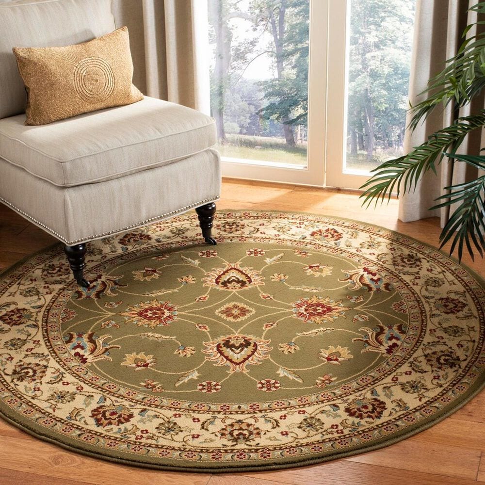 Safavieh Lyndhurst LNH553 5&#39;3&quot; Round Green and Ivory Area Rug, , large