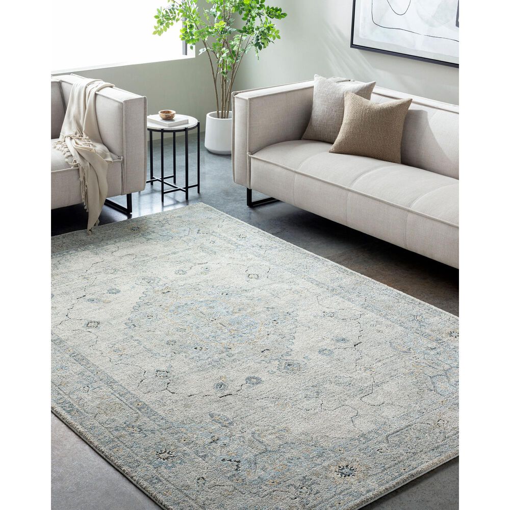 Surya Avellino AVL-2314 10&#39; x 14&#39; Light Beige, Gray, Deep Teal, Pale Blue, Tan, Light Olive and Denim Area Rug, , large