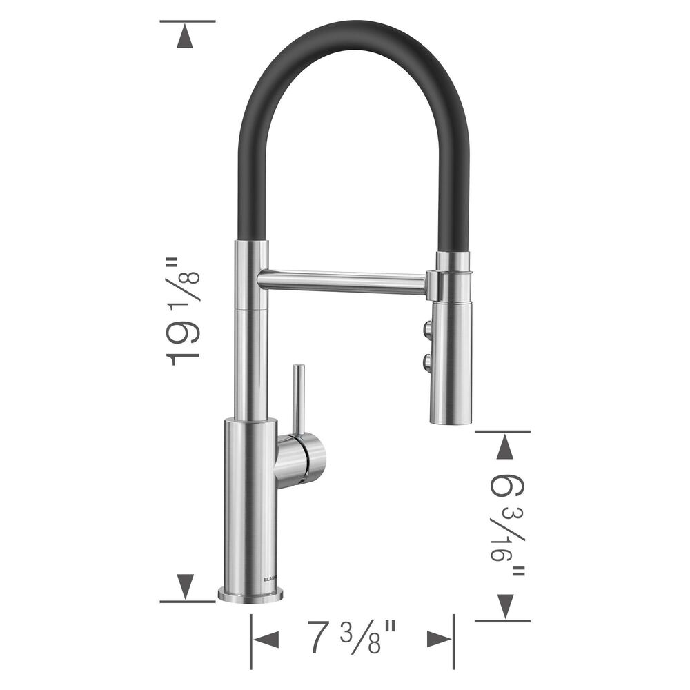 Blanco Catris Flexo Semi-Pro 1.5 GPM Kitchen Faucet - PVD Steel, , large