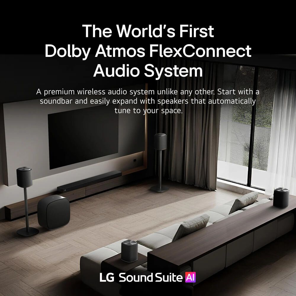 LG 8" Sound Suite W7 Wireless Subwoofer in Black, , large