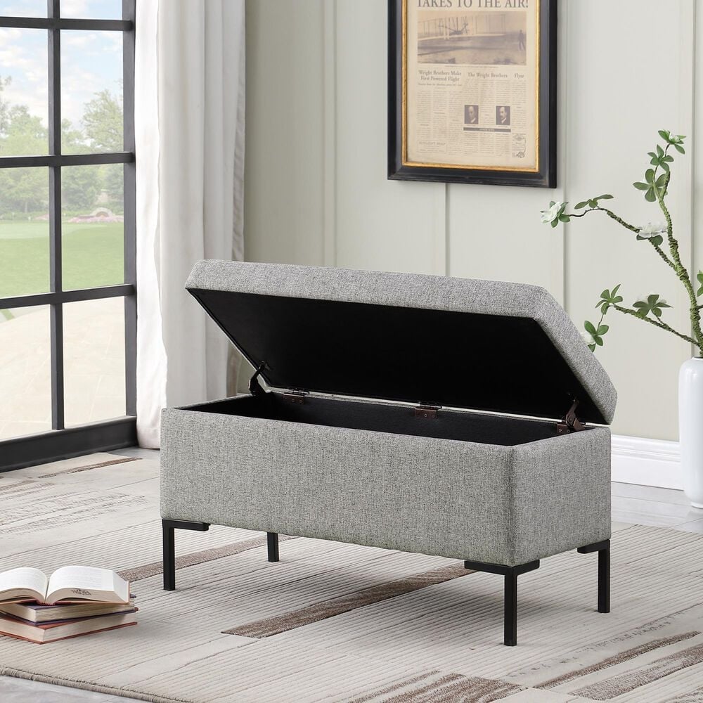 Kinfine Medium Metal Storage Bench in Gray, , large