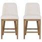 Linon Home Decor Tucker Counter Stool with Cream Cushion in Natural Brown (Set of 2), , large