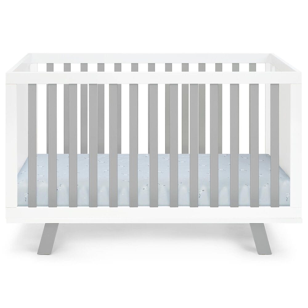 Hearth and Haven Livia 3-In-1 Convertible Island Crib in White and Gray, , large