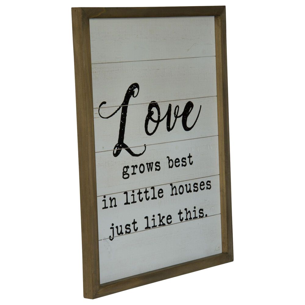 VIP Home and Garden "Love Grows" 20" x 16" Sign in Brown and White, , large