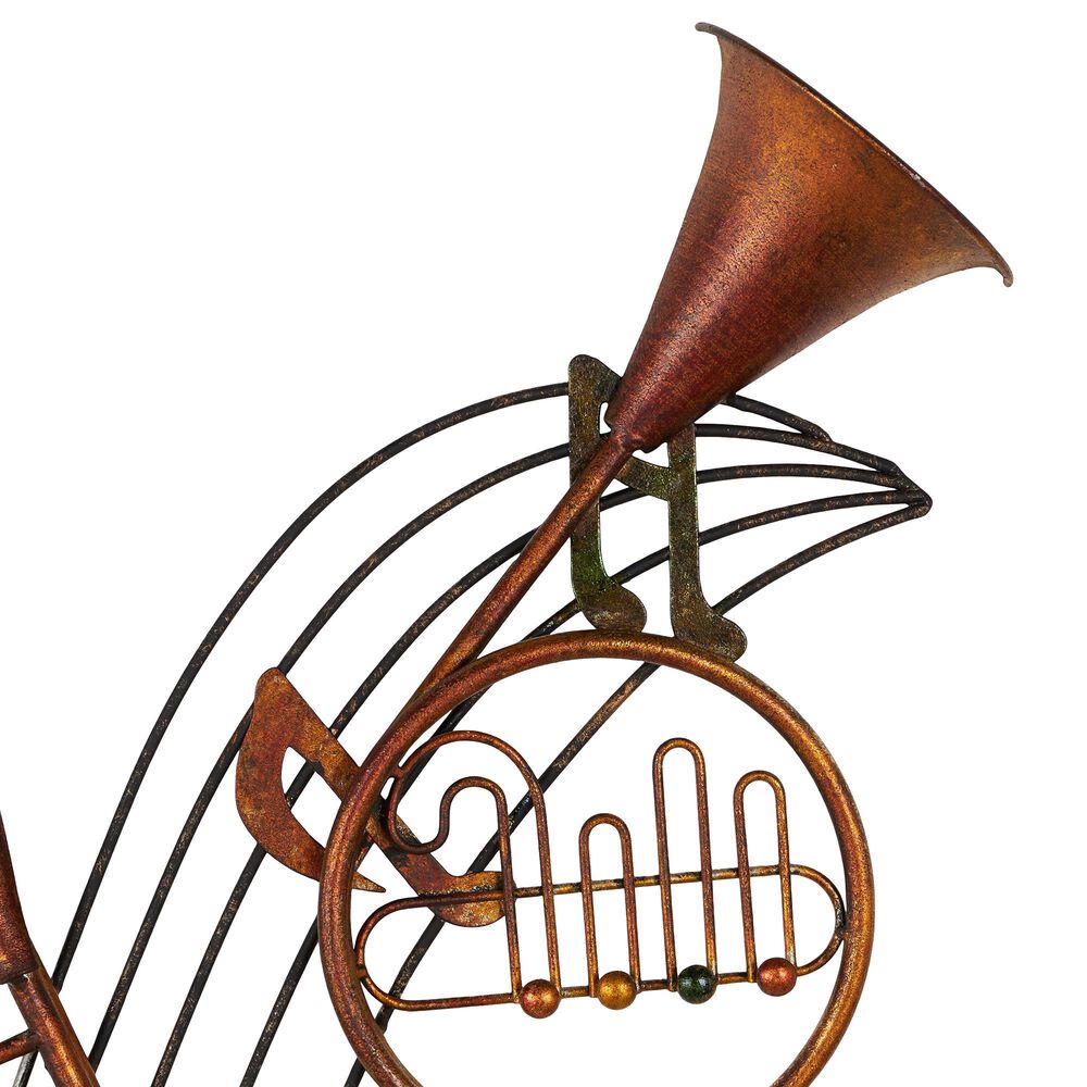 Maple and Jade 22&quot; x 34&quot; Musical Notes Wall Decor in Weathered Brown, Distressed Bronze, Green and Gold, , large