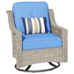 HOMLUX 3-Piece Outdoor Swivel Rocking Chair Set and Side Table in Diamond Blue, , large