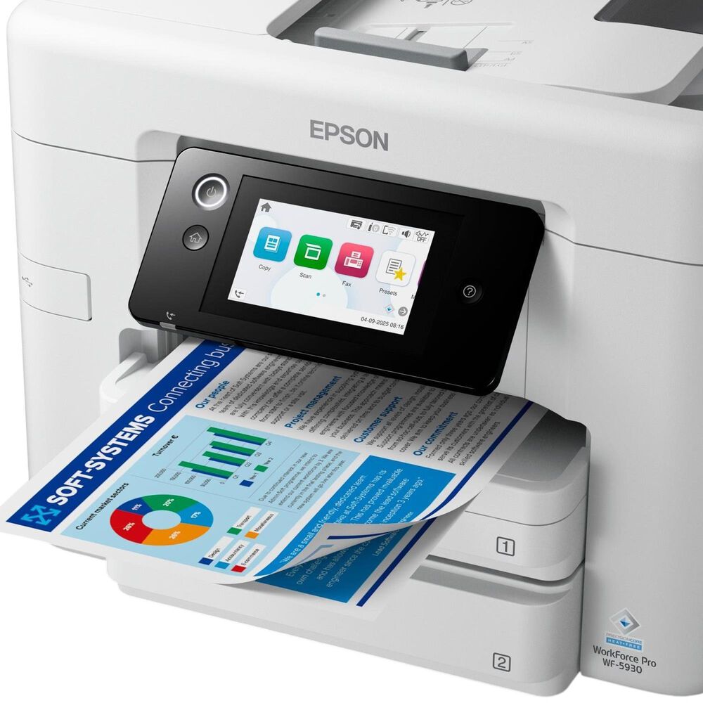 Epson WorkForce Pro WF-5930 Wireless All-in-One Inkjet Printer in White, , large