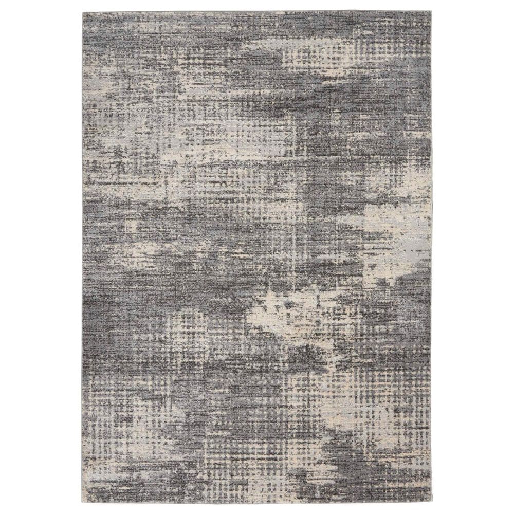 Nourison Rush CK953 6" x 9" Grey and Beige Area Rug, , large