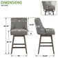 OSP Home Granville Swivel Counter Stool with Charcoal Upholstered in Grey, , large