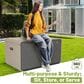 HOMLUX 160-Gallon Outdoor Storage Deck Box in Gray, , large
