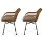 Hearth and Haven Rodney Outdoor Chair with Beige Cushion in Brown (Set of 2), , large