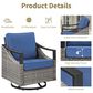 Sunwell Garden Patio Swivel Glider Chair with Gray Frame and Rocking Back in Navy (Set of 2), , large