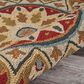 L&R Resources Sinuous Sunflower 4" Scalloped Red Area Rug, , large