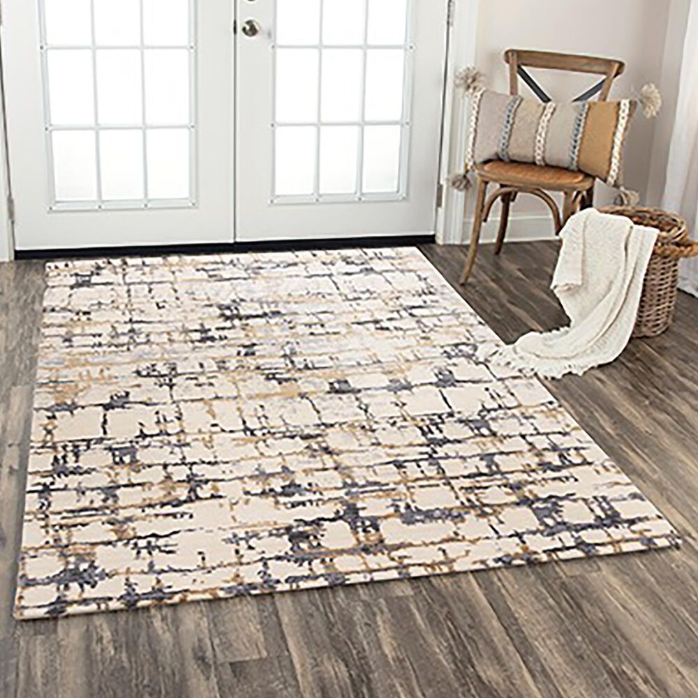 RIZZY Bolero 5&#39; x 8&#39; Dark Slate Gray, Beige and Ivory Area Rug, , large