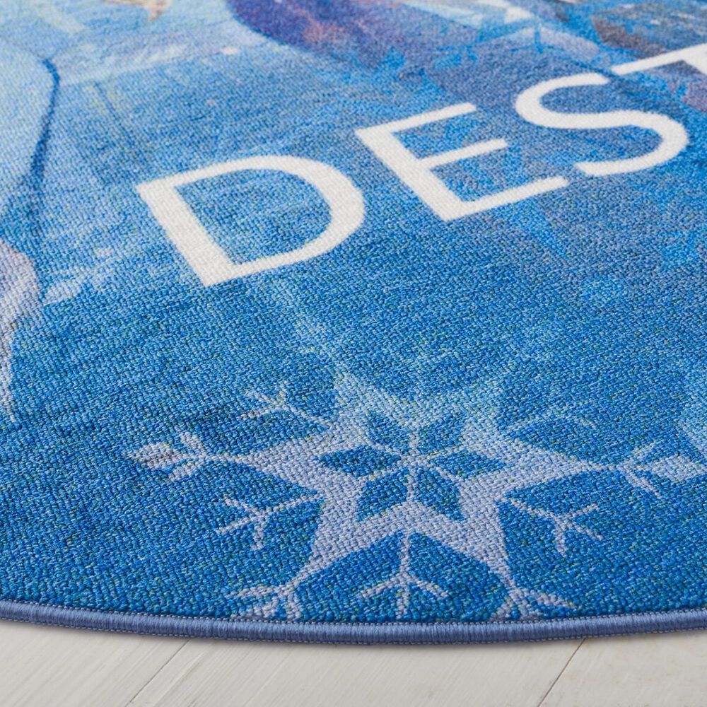 Safavieh Disney Frozen 2 Destiny 5&#39; Round Blue and Violet Kids Rug, , large