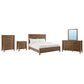 Riverside Furniture Henderson 5 Piece King Platform Panel Bedroom Set in Toasted Pecan, , large