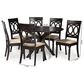 Baxton Studio Jessie 7-Piece Dining Set in Sand/Dark Brown, , large
